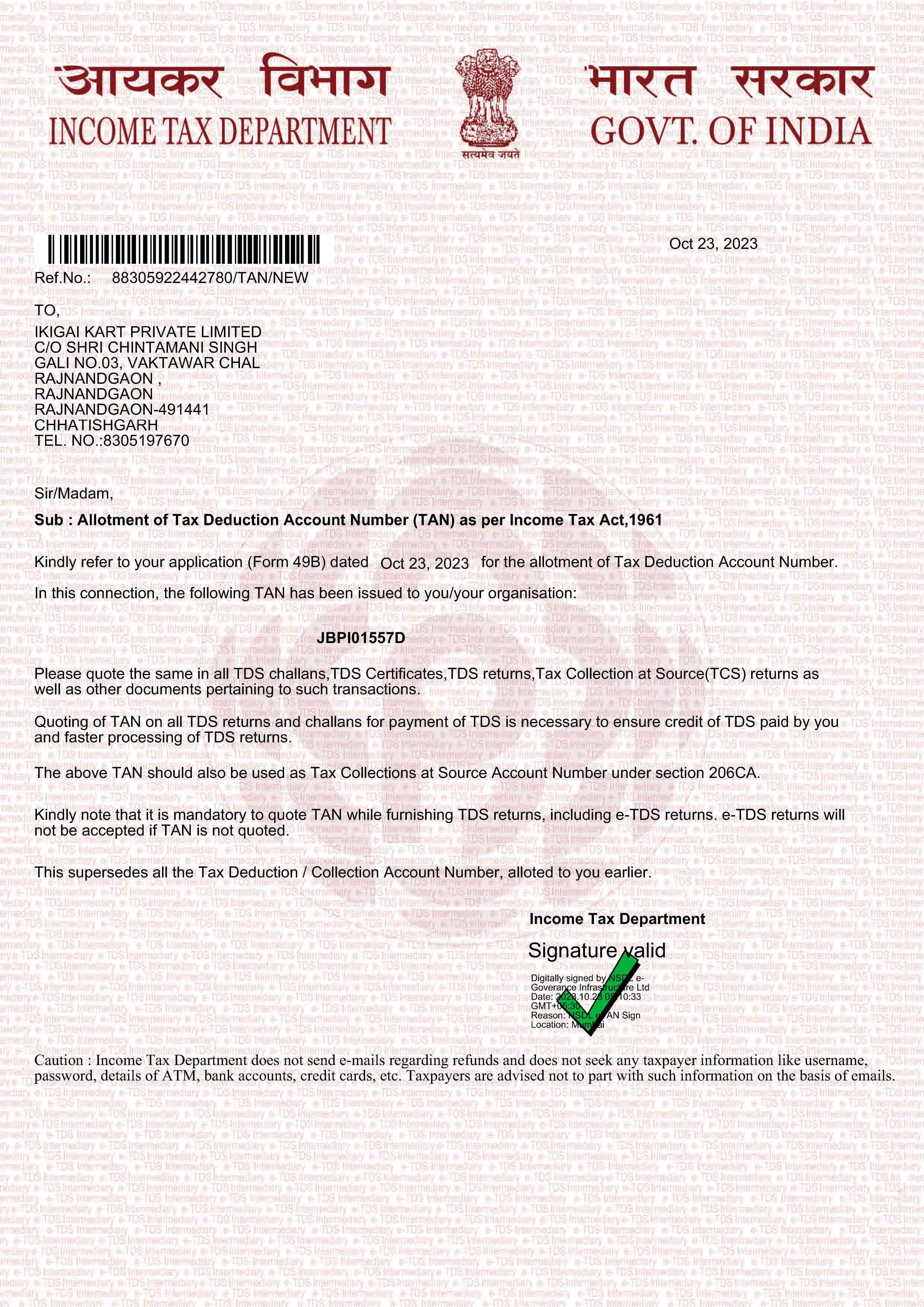 TAN Registration